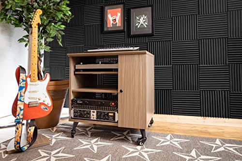 Gator Frameworks Elite Furniture Series Sidecar Cabinet with with Configurable Rack Space & Shelving, Black Finish (GFW-ELITESIDECAR-BLK) - color: Black, style: Sidecar Rack