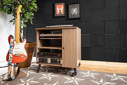Gator Frameworks Elite Furniture Series Sidecar Cabinet with with Configurable Rack Space & Shelving, Black Finish (GFW-ELITESIDECAR-BLK) - color: Black, style: Sidecar Rack