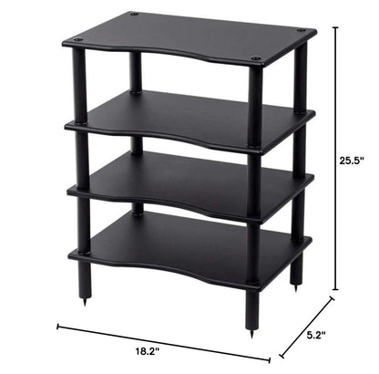Monolith 4 Tier Shelf Audio Stand - Open Air Storage, Modular Design, Sturdy, Compatible with Bose, Polk, Sony, Yamaha, Pioneer and Others, Black - color: Black, size: Regular
