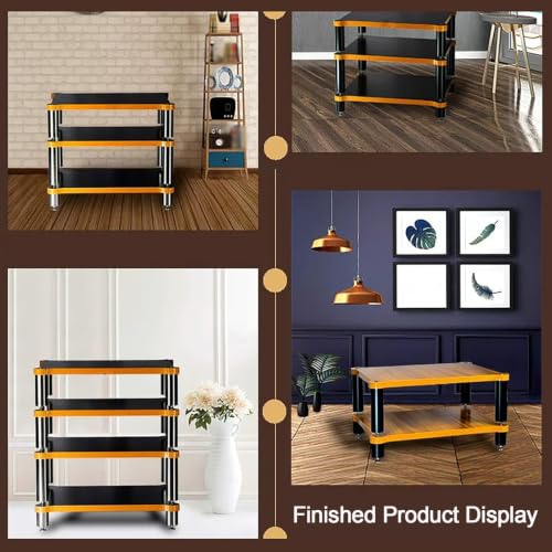 1/2/3/4 Tier Heavy Duty Audio Rack Stand, Modular Open Air HiFi Desktop with Shock-Absorbing Feet, Equipment Display Shelf for Recording Studio Living Room(2 Tier D) - size: 2 Tier D