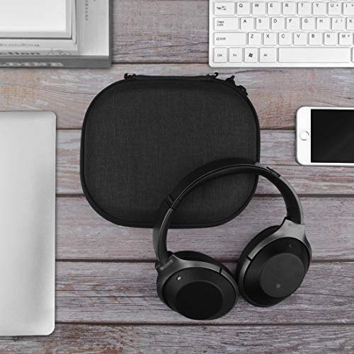Geekria Shield Headphones Case Compatible with Sony WH-1000XM4/1000XM3/1000XM2/XB910N, MDR1000X and More, Replacement Hard Shell Travel Carrying Bag with Cable Storage (Dark Grey)