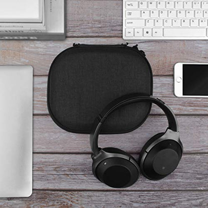 Geekria Shield Headphones Case Compatible with Sony WH-1000XM4/1000XM3/1000XM2/XB910N, MDR1000X and More, Replacement Hard Shell Travel Carrying Bag with Cable Storage (Dark Grey)