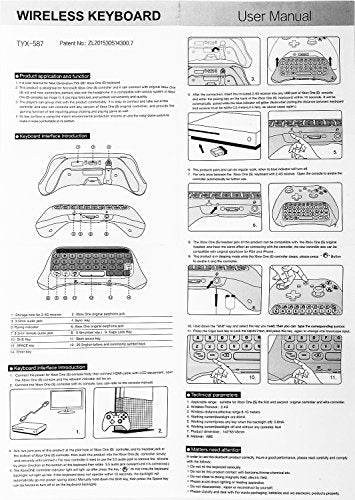 MoKo Green Backlight Keyboard for Xbox One Controller, White | Wireless Chatpad with Headset & Audio Jack, Xbox Accessories fit Xbox One/One S/ Elite/2, Series X/S, 2.4G Receiver Included - color: White
