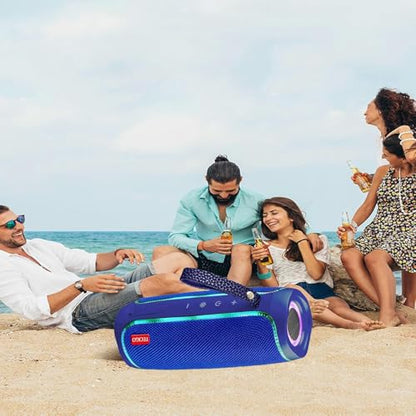 Portable Bluetooth Speakers Long-Lasting Wireless Bluetooth Speaker with Bluetooth 5.3 Technology All-Around Wireless Speaker Black (Blue) - color: Blue