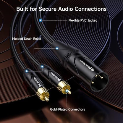 Cable Matters Dual RCA to XLR Stereo Audio Splitter Cable, 6ft - size: 6 Feet