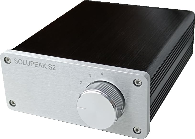 S2 4 Way RCA Audio Switch Stereo Switcher Selector Box | 4 IN 1 OUT Audio Signal Source input, Bi-Direction, no need power,plug and play,Sturdy aluminum case, Solid aluminum knob - color: 4-WAY RCA Switch(4 IN 1 OUT)-Upgrade version-silve