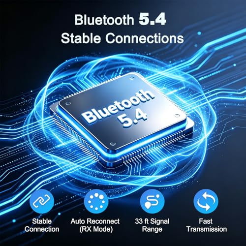 Bluetooth 5.4 AUX Adapter for Car, 2 in 1 Bluetooth Transmitter Receiver for TV Headphones Home Stereo Speaker, Hands-Free Calls, 3.5mm Wireless Audio Adapter - color: Black