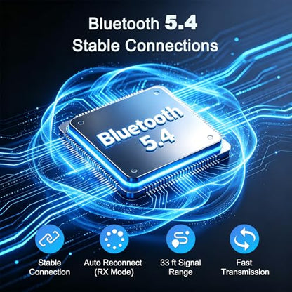 Bluetooth 5.4 AUX Adapter for Car, 2 in 1 Bluetooth Transmitter Receiver for TV Headphones Home Stereo Speaker, Hands-Free Calls, 3.5mm Wireless Audio Adapter - color: Black