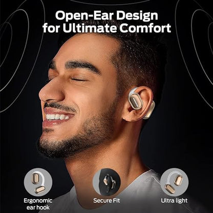 Monster Open Free AC100 Open Ear Headphones, Bluetooth 5.3 Wireless Headphones with Earhooks,Immersive Stereo Sound by Dual Large Driver, Clear Talk, 30H Playtime,Waterproof Earbuds for Running, White