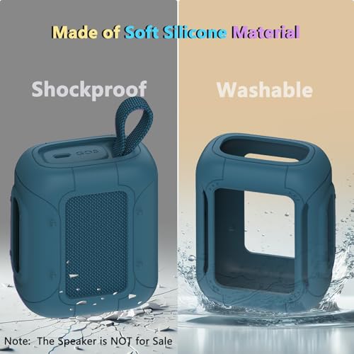 Silicone Cover and Hard Carrying Case for JBL Go 5 Bluetooth Speaker | Protective Cases for Go 5 Speaker Accessories, Scratch-Resistant and Drop-Proof Cover (Blue) - color: Blue