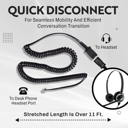 INNOTALK Pro Binaural Noise Cancel Headset Compatible with Avaya 1408-9508 & Merlin Magic 4406-4424 - Modern, Dark Gray, Wired, Corded Headset for Avaya IP Phones - size: Pro Binaural