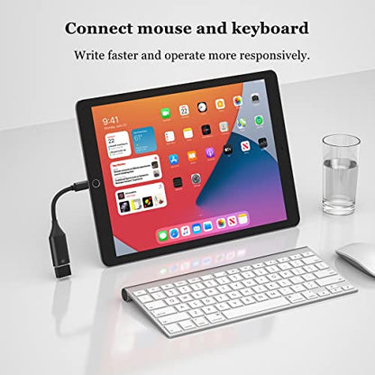 Camera Adapter for iPhone, iPad to USB OTG Cable Adapter, Supports USB Flash Drive, Card Reader, Mouse, Keyboard, MIDI - color: Black