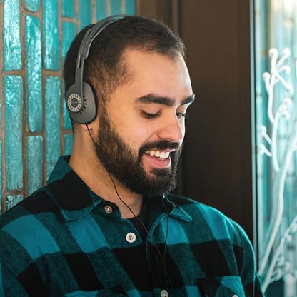 Koss KPH30i Retro Style On-Ear Headphones, Grey, Microphone, Wired | In-Line Microphone and Touch Remote Control, D-Profile Design, 3.5mm Jack - color: Dark Grey