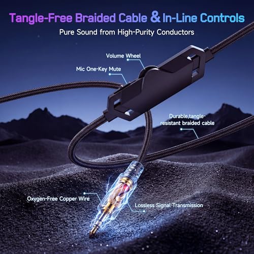 Mormoque H20 Stereo Gaming Headset with Adapter Kit-Includes 3.5mm,USB-C,USB-A,PC Splitter,for PC, PS5, PS4,Xbox, Switch,X|S,Over-Ear Noise Cancelling Wired Headphones with Microphone for phone,Laptop