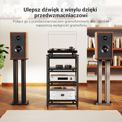 Fosi Audio TB10D 2 Channel Stereo Amplifier, Class D Mini Power Integrated Amplifiers 600W for Passive Speakers/Bass Shaker, Home Audio Component Desktop Amp Receiver TPA3255 with Bass Treble Control