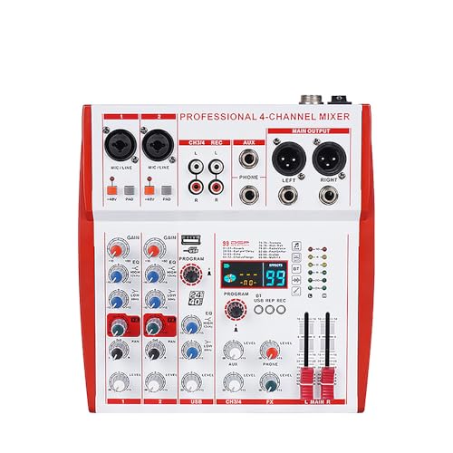 MW4 Professional 4 Channel Audio Mixer | 99 DSP Effects, +48V Phantom Power, USB Sound Console for Live Streaming, Karaoke, Studio Podcast
