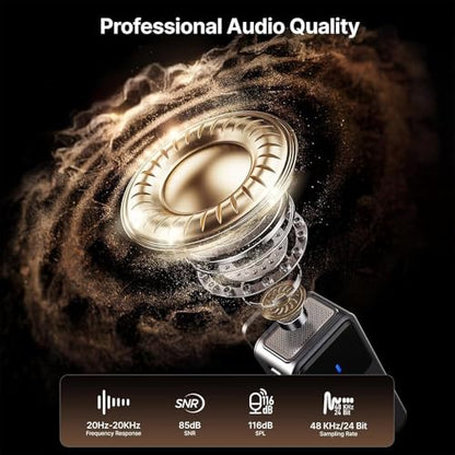 Saramonic Air Wireless Microphone for iPhone/Camera/Android, 11g Ultralight, 48kHz/24-bit,120dB Max SPL, 2 Lavalier Microphones, 300m Range, Noise Cancelling, Vlog, Streaming - color: Combo (USB C+Lightning RX+Lavalier Microphone)