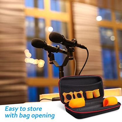 BESPORTBLE Box Microphone Storage Case with Padded Sponge Protection Slip Rings and Bottom Holders for Safely Storing Microphones Covers and Accessories