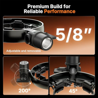 MAONO Shock Mount for PD200W/PD200X Microphone - Reduces Vibration Noise | Removable, Fits 56mm/2.2in Mics, for Podcasting, Gaming, Streaming & Recording