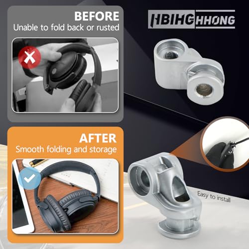 for QC35 Hinge Swivel Replacement for Bose QuietComfort35 QC35/QC35 II/QC45/QC25 Hinge Swivel Hinge Headphones Parts Accessories with Tool (Silver)