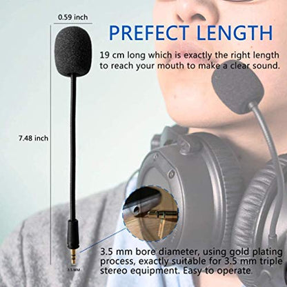 AKKE 3.5mm Detachable Gaming Microphone Boom Replacement, Compatible with Select PDP Afterglow AG6, Turtle Beach Stealth/Recon/Ear Force Headsets, 7.5 in, Verify Fit Before Buying