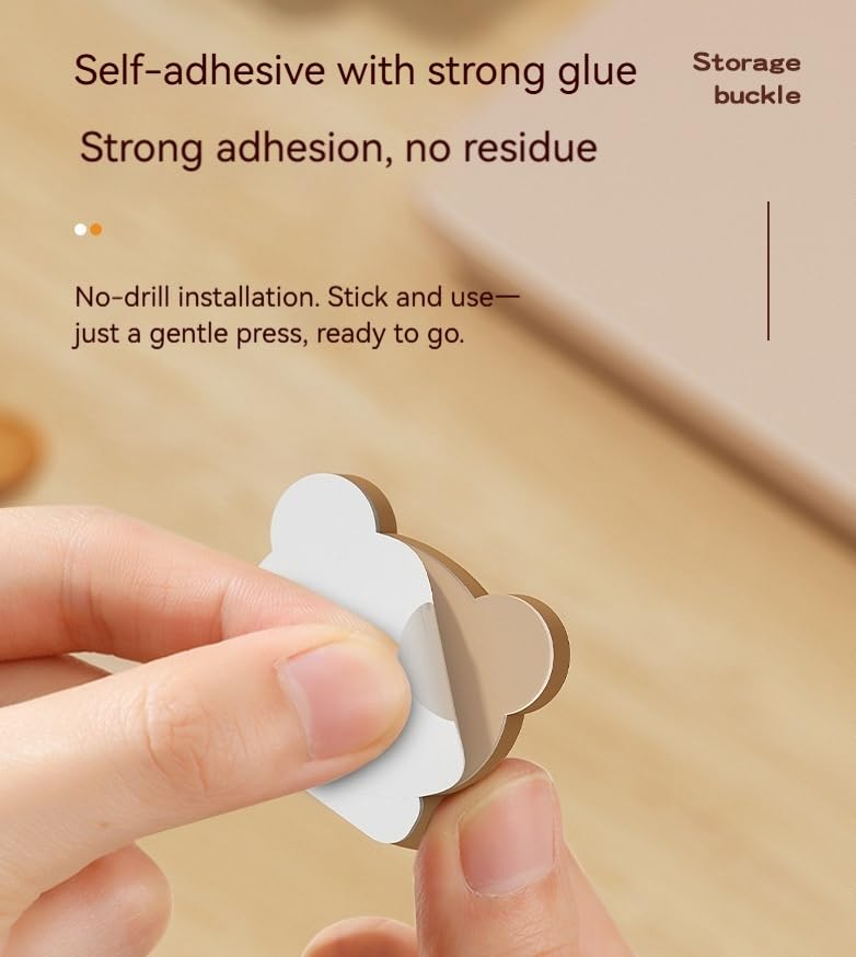 3Pcs, Cute Silicone Cable Clips, No-Nail Adhesive Wire Organizers for Desk, Multi-Purpose Fixer for Charger, Mouse and Headphone Cables, Suitable for Home, Office and Bedroom to Reduce Cable Clutter
