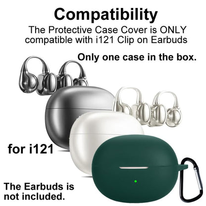 Silicon Case Cover Compatible with King Lucky Clip on Earbuds Open Ear Headphones i121 True Wireless Earbuds - color: Green