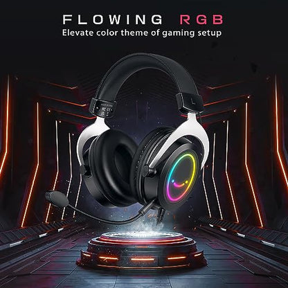 FIFINE Gaming Headset and USB Dynamic Microphone,Over-Ear Headset with Passive Noise Canceling,3.5mm Audio Jack,for Switch,RGB Mic for PC,with Tap-to-Mute Button,for Streaming,Podcast,Twitch(H3+K658)
