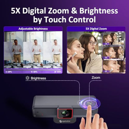 Angetube 4K Webcam for PC, UHD Computer Web Camera for Desktop with 5X Zoom - color: 4K Webcam with Large Sensor and USB3.0