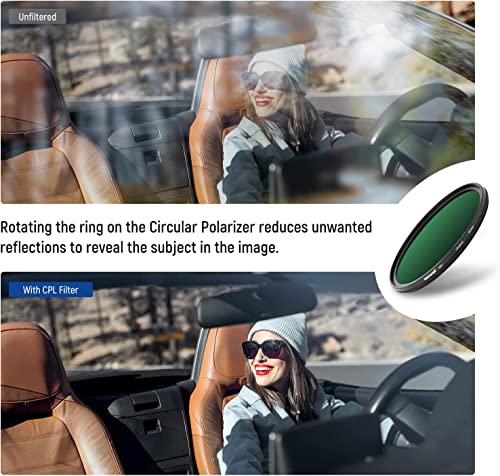 Neewer 49mm Polarizing Filter 30 Layer Multi Resistant Nano Coatings Circular Polarising Filter(CPL) Reduce Glare/Enhance Contrast/Ultra Slim/Reduces Reflection/HD Optical Glass Polarizer Filter - size: 49mm