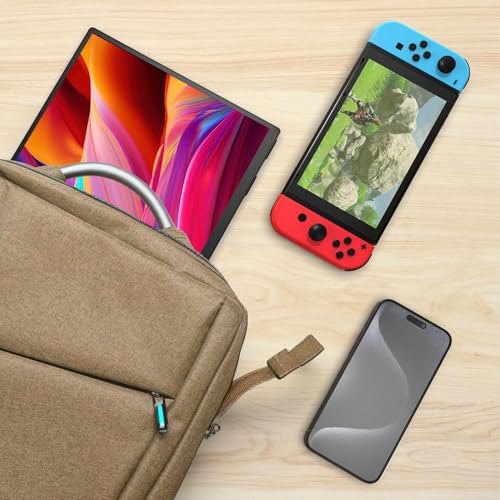 Kado Portable Monitor 15.6'' Ultra-Slim 100% sRGB 1080p IPS Second Display | 180° Kickstand Laptop Monitor 1920x1080, Carrying Case for PC, Mac, Phone, Dex, Xbox, PS5, USB-C & HDMI Connectivity - size: Kickstand