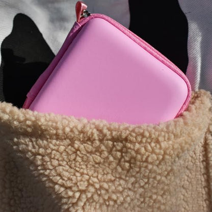 Mini Mic Case Wireless Lavalier Microphone Case for Wireless lavalier Microphones Mini Tiny Mic Lapel Clip Microphones (Pink)