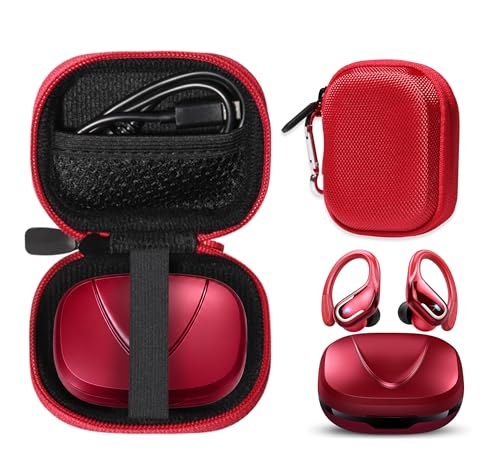 Case for Ltinist BX27 Wireless Earbud, Bluetooth 5.4 Headphones IP7 Waterproof Sport (Red) - color: Red