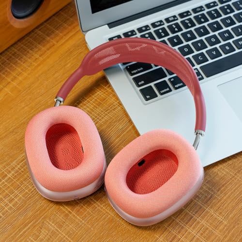 Upgraded Ear Cushions for Apple AirPods Max Headphones, GVOEARS Mesh Material Earpads Replacement Cover for AirPods Max with Silicone Gel & Strong Magnet (Pink) | G GVOEARS Upgraded Ear Pads for AirPods Max 1&2 Headphones with Silicone Gel & Strong Magnet