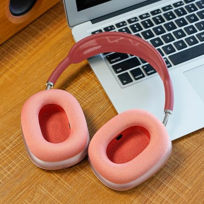 Upgraded Ear Cushions for Apple AirPods Max Headphones, GVOEARS Mesh Material Earpads Replacement Cover for AirPods Max with Silicone Gel & Strong Magnet (Pink) | G GVOEARS Upgraded Ear Pads for AirPods Max 1&2 Headphones with Silicone Gel & Strong Magnet