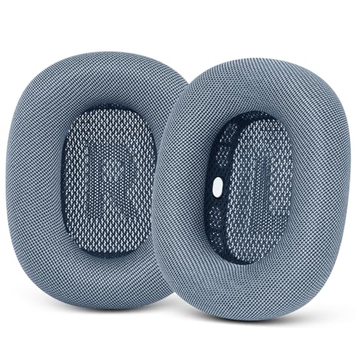 GEVO Upgraded Ear Cushions Replacement Earpads for AirPods Max 1 & 2 Headphones, Mesh Fabric Ear Pads Ear Covers Cups with Memory Foam and Magnet for AirPods Max 1 & 2 (Light Blue) - color: Light Blue