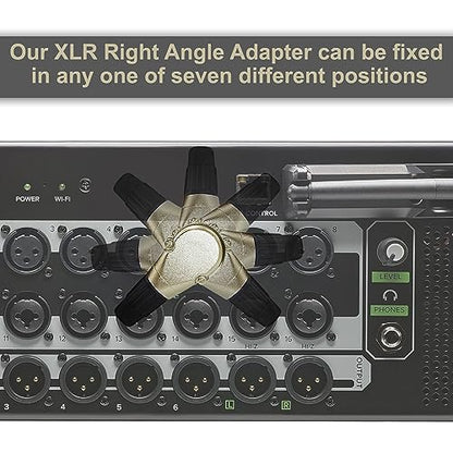 HQRP 2-Pack 3-Pin XLR Adjustable Right Angle Male Connector with 7 Different Position, Compatible with Pro Audio DJ Band XLR Plug Jack Right Angle 3 Pin Mic Microphone Speaker Audio Cable Connector - style: Male