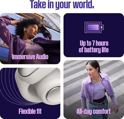 Bose Ultra Open Bluetooth Earbuds, True Wireless Earbuds with OpenAudio for Awareness, Clip On Design for Comfort, Immersive Audio, Up to 48 Hrs of Playtime + 20W Wall Charger (Midnight Violet) - color: Midnight Violet