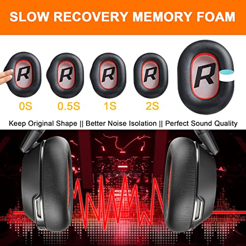 Replacement Ear Pads for Plantronics Voyager 8200 UC, Earpads Cushions Compatible with Plantronics BackBeat Pro 2 Wireless Headphones, Premium Protein Leather Softer Memory Foam Noise Canceling - color: Black