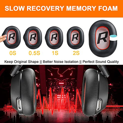 Replacement Ear Pads for Plantronics Voyager 8200 UC, Earpads Cushions Compatible with Plantronics BackBeat Pro 2 Wireless Headphones, Premium Protein Leather Softer Memory Foam Noise Canceling - color: Black