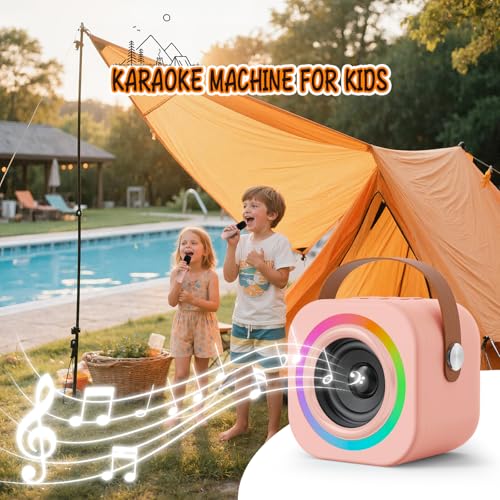 Mini Karaoke Machine for Kids, Birthday Gifts Toys for Girls Ages 3-12 - color: pink