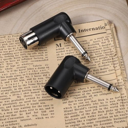 Right Angle Adapter Male to TS 1/4", 2 Pack Adjustable XLR 90 Degree Adapter Plug, 3-Pin XLR Male to 1/4" / 6.35 mm Female and Play Compatible with Mixers Microphones Amplifiers