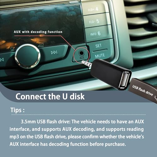 2 Pack AUX to USB A Adapter Audio Cable, USB Female to 3.5mm Male Converter Jack Plug for U-Disk to Connect Car CD Player Play MP3 Music Auxiliary Port Only