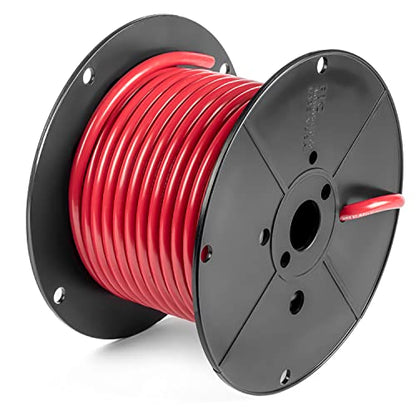 Spartan Power Battery Cable, 100% Pure Copper Wire, Automotive, Inverter, MPPT, Car Audio Speaker Amp Stereo, RV Trailer, Made in USA - size: 5 Feet Red, style: 2/0 AWG