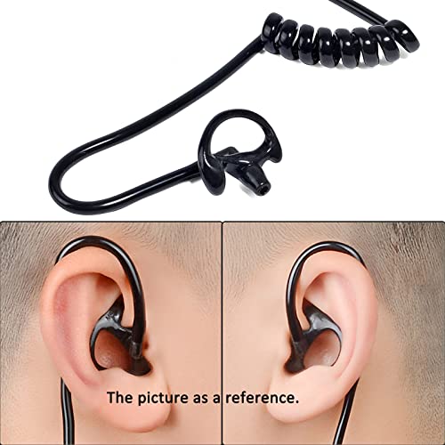 HYS Law Enforcement Ear piece for Radio with Mic, Surveillance Covert Acoustic Tube Headset with Mic for 2 Pin Kenwood Baofeng Two Way Radio