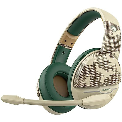 NUBWO G08 Wireless Gaming Headset with Microphone: 100-Hr Battery Life, 10m Range, Unique Desert Color, Compatible with PS4/PS5/PC/Mac