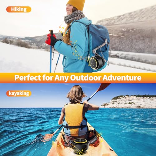 Bluetooth Shower Speaker with Carabiner, Portable Bluetooth Speakers with Suction Cup, IP67 Waterproof, Wireless, Floating, for Camping Beach Travel, Gift for Men, Women - color: Gold