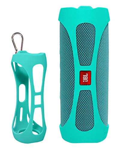Alltravel Featured Silicon Sleeve for JBL FLIP 5 Waterproof Portable Bluetooth Speaker, More Protective and and Real Sound Design (Mint Green) - color: Blue