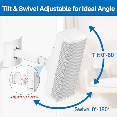 Angle Adjustable Wall Mount for Bose Speaker - Ceiling & Wall Mount for UB-20 Series II, SoundTouch, CineMate, Lifestyle, Acoustimass, Cube Surround Bracket, White - color: White