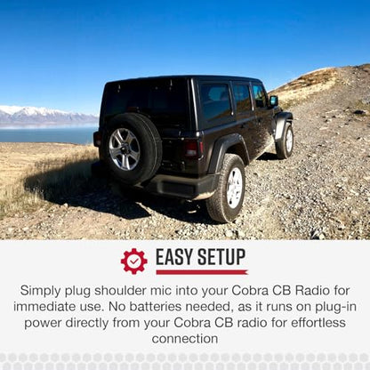 Cobra Premium Dynamic Replacement CB Microphone with Push-to-Talk (Black) | 2 Pin Lapel Speaker Mic Compatible with HH50WXST and HHRT50 CB Radio Models (PMR-SM) - style: Lapel Speaker Microphone